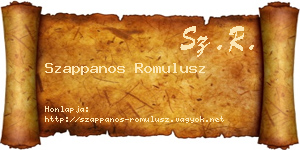 Szappanos Romulusz névjegykártya
